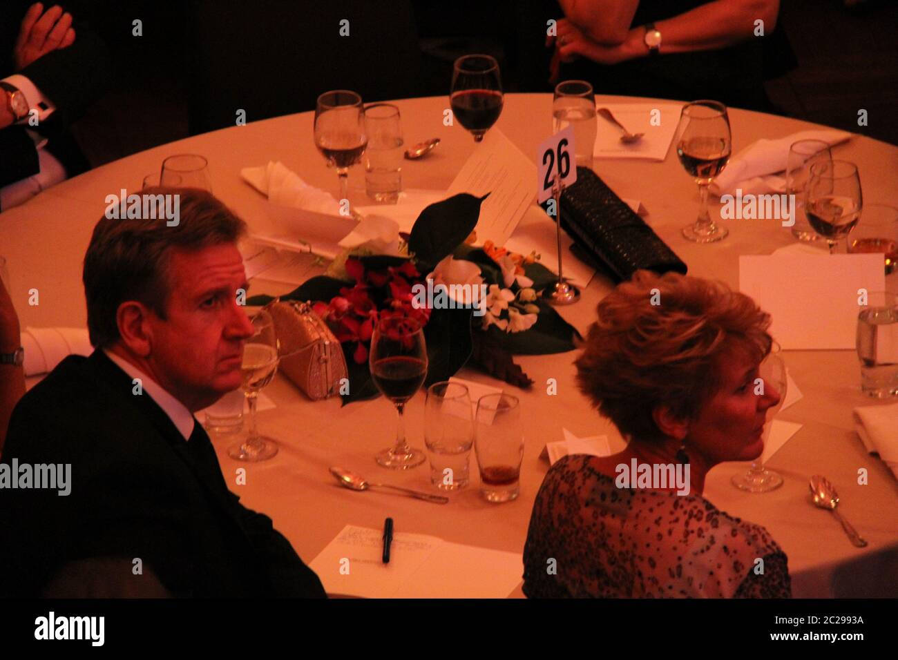 Premier of NSW Barry O’Farrell listens to the tenth anniversary Lowy Lecture delivered by Rupert Murdoch. Stock Photo