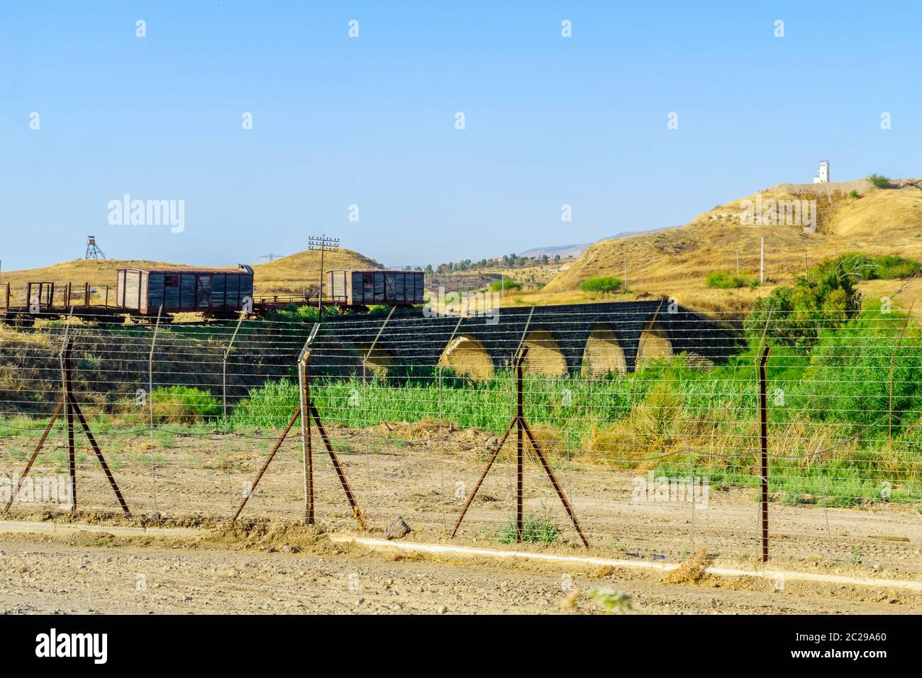 View of the ancient bridge of Naharayim at Gesher, across the Jordan 