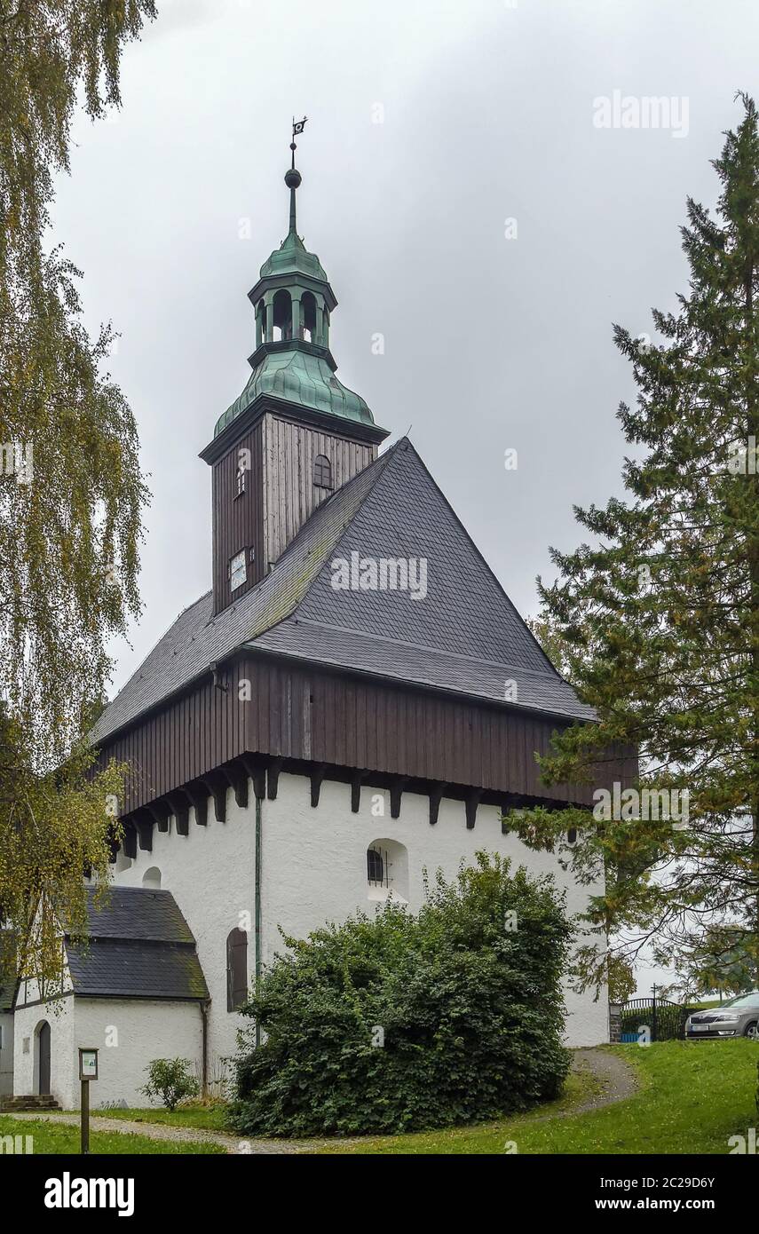 battlement church,Marienberg, Germany Stock Photo