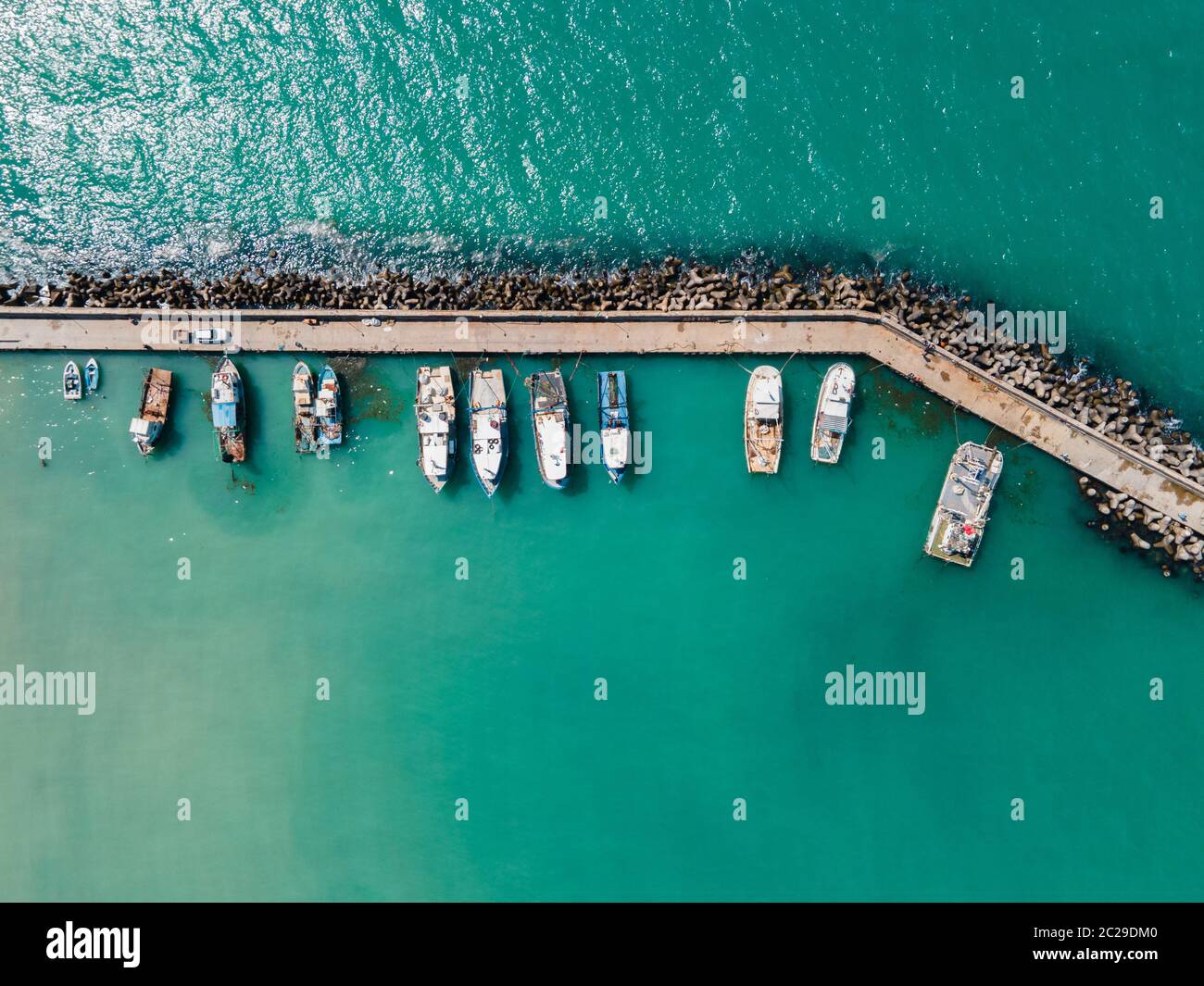 Aerial view fishing boats hi-res stock photography and images - Alamy