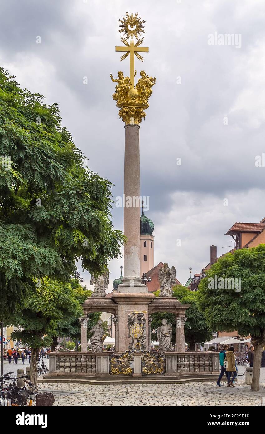 Holy Trinity Column, Straubing, Germany Stock Photo