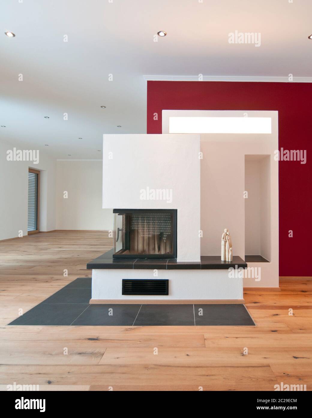 Living room with wood-burning stove Stock Photo - Alamy