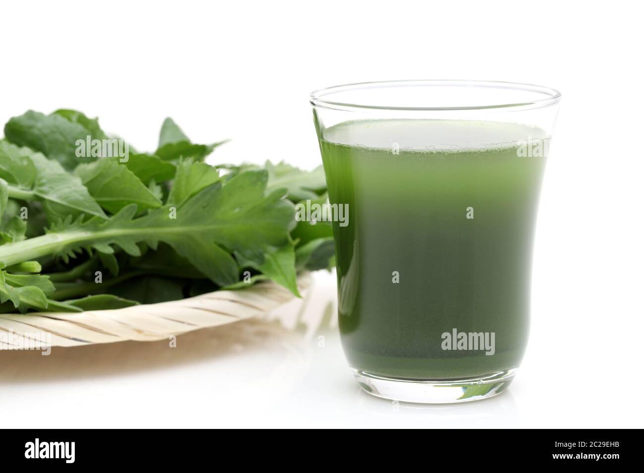 Glass of green vegetable juice, Vegetable juice called "aojiru" in