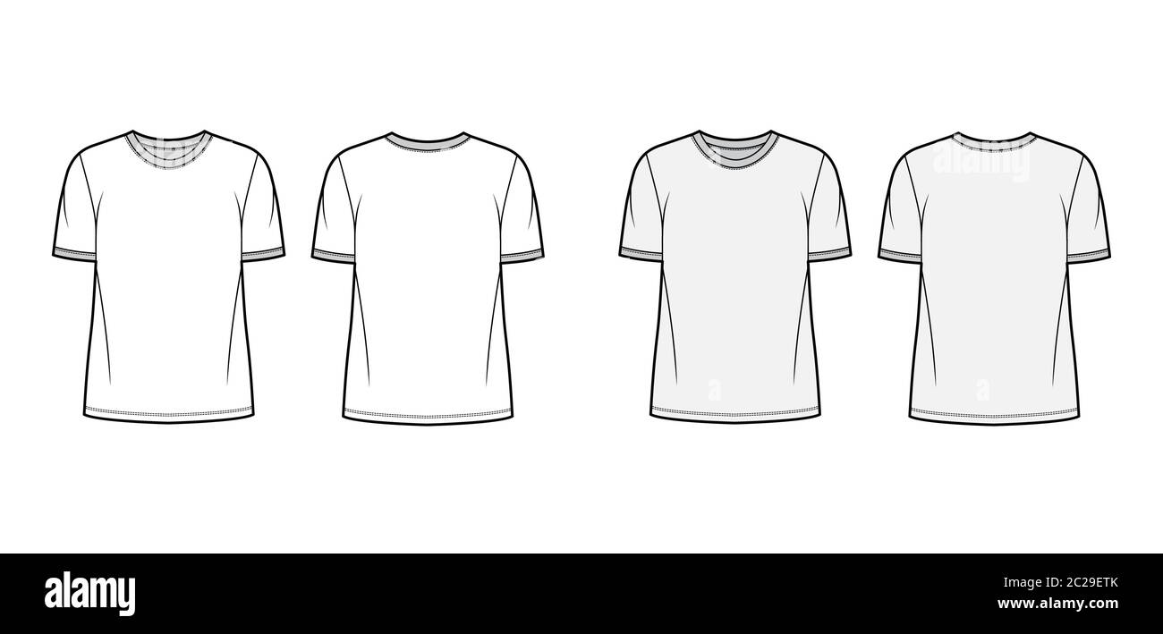 Premium Vector  Set of oversize t-shirt technical fashion