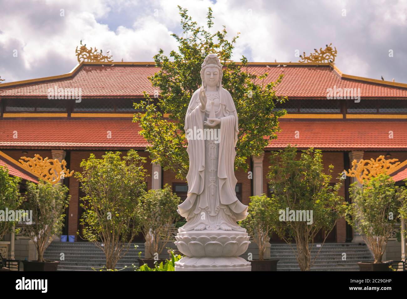 Quan Yin statue (Quan Am) inside a Sala monastery inside the sala