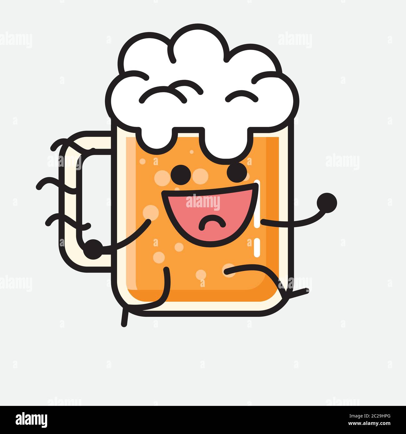 An illustration of Cute Beer Mascot Vector Character in Flat Design ...