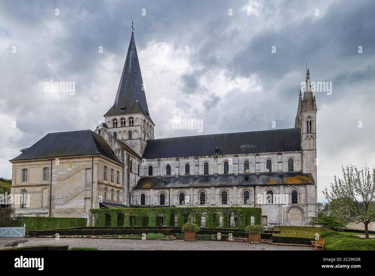 Abbey of Saint-Georges, Boscherville, France Stock Photo