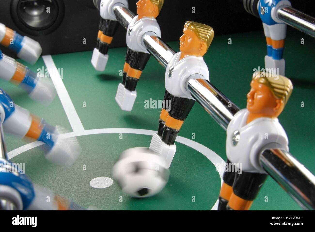 Tabletop soccer with team and football Stock Photo Alamy