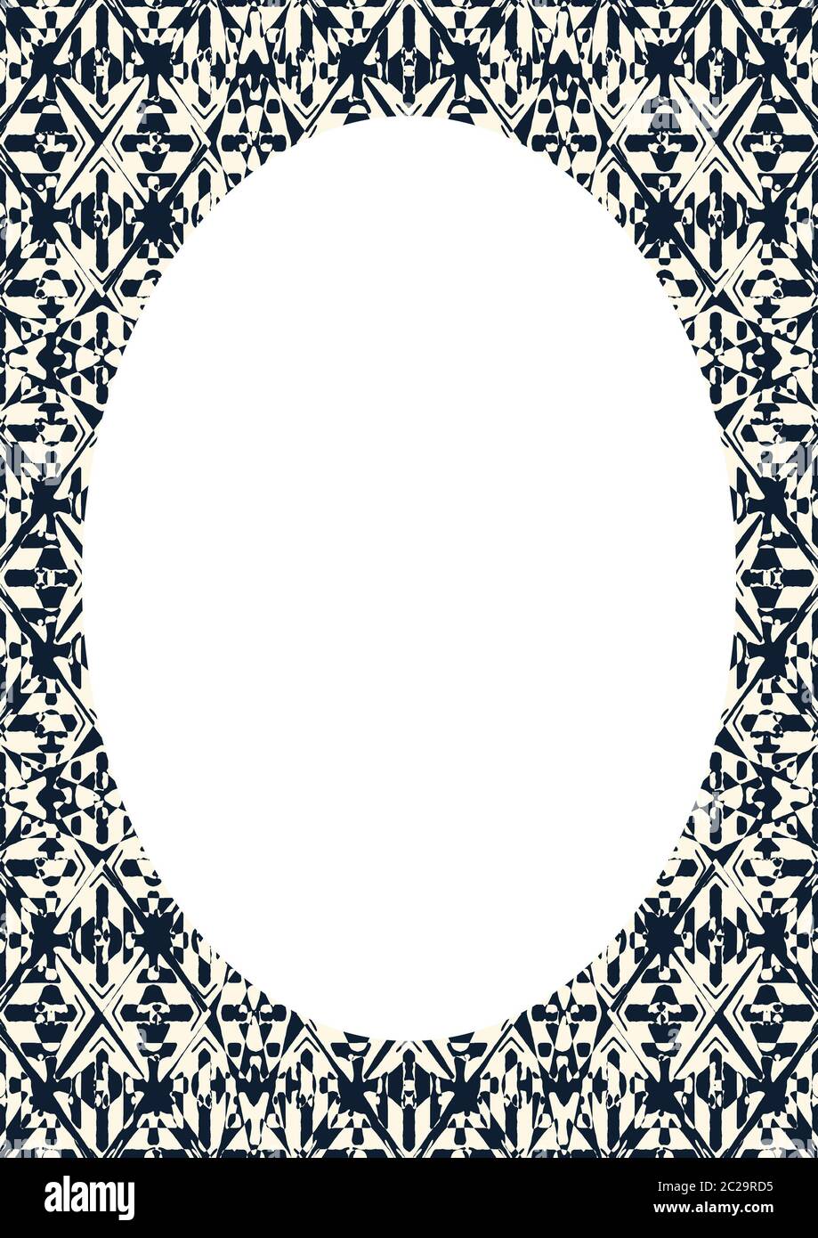 Circle Frame Background with Decorated Borders Stock Photo