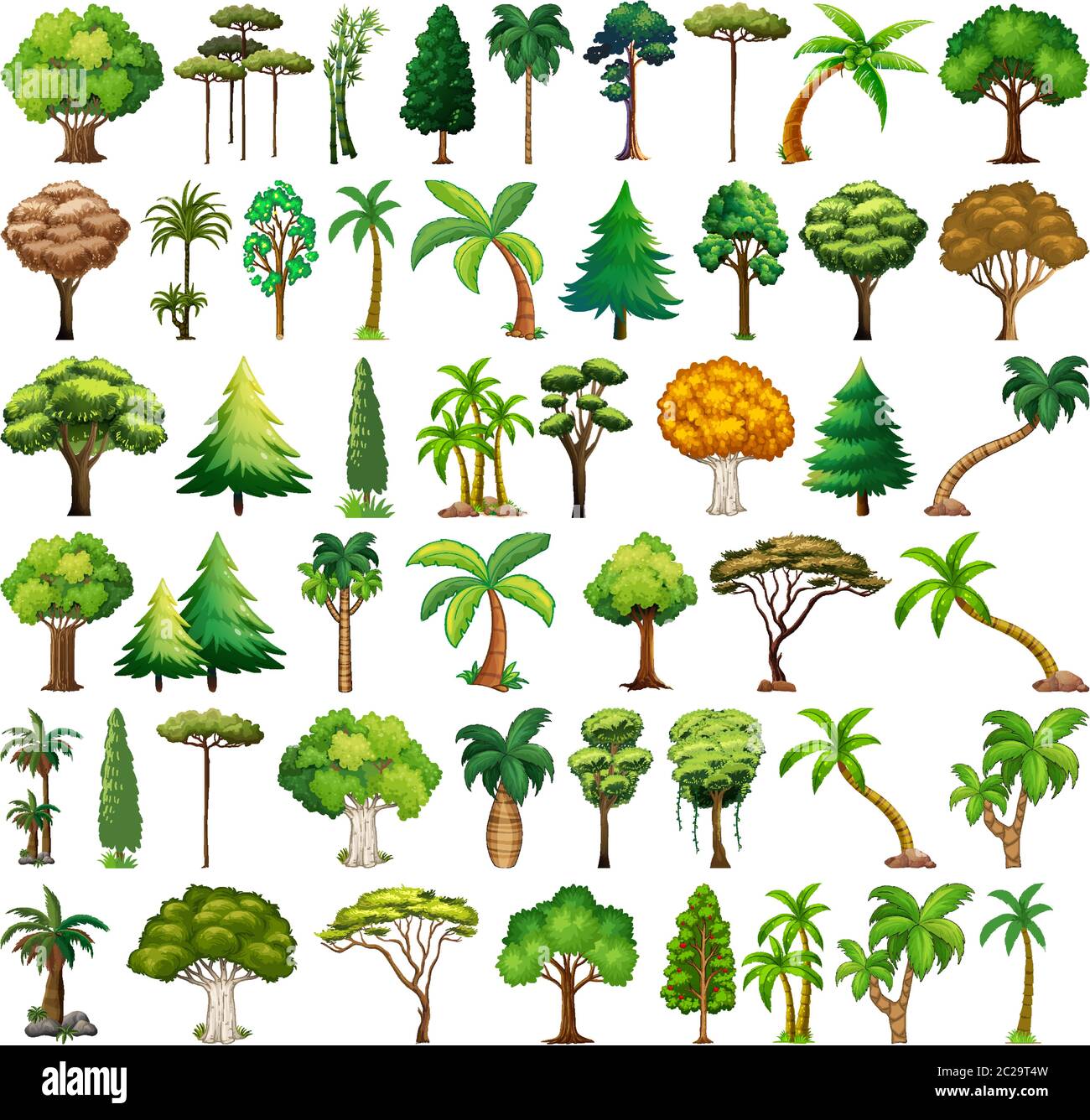 Set of variety plants and trees illustration Stock Vector Image & Art ...