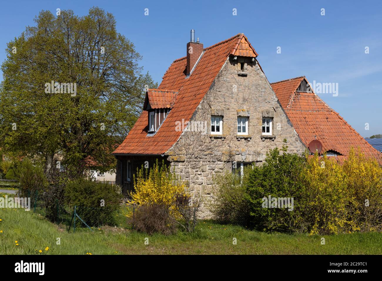 Historic stone house in Hesse Stock Photo Alamy
