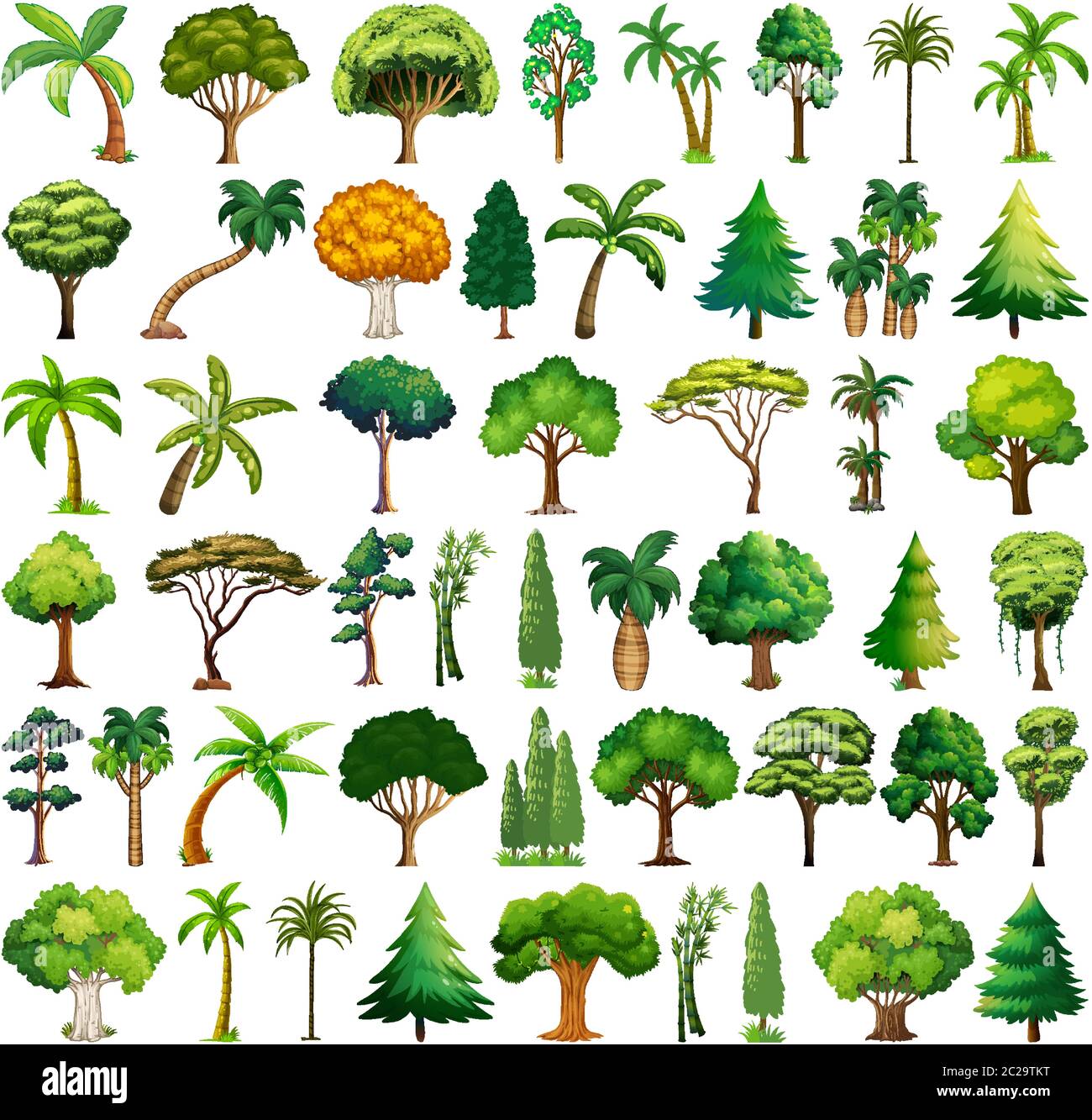 Set of variety plants and trees illustration Stock Vector Image & Art ...