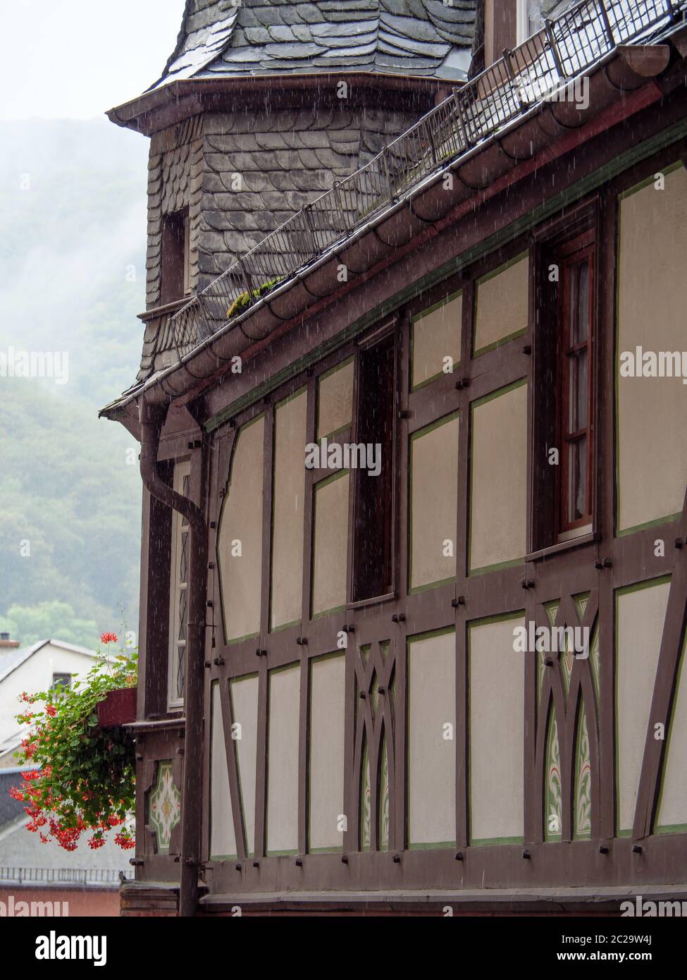 the river rhine between bingen and ruedesheim Stock Photo
