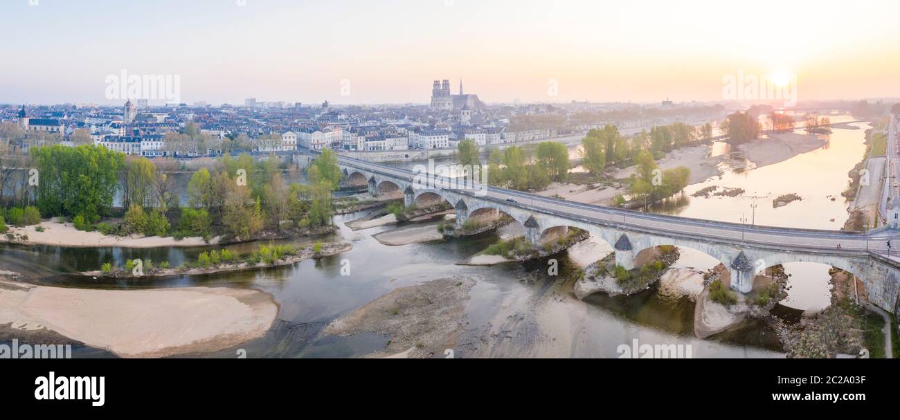 France, Loiret, Loire Valley listed as World Heritage by UNESCO, Orleans, (aerial view) // France, Loiret (45), Val de Loire classé Patrimoine Mondial Stock Photo