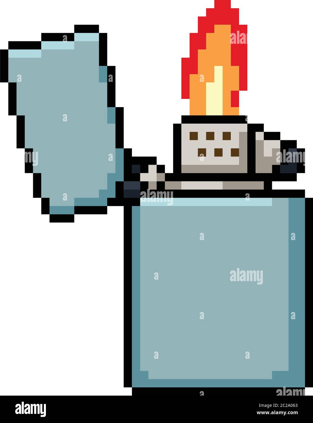 Vector Pixel Art Lighter Isolated Cartoon Stock Vector Image Art Alamy