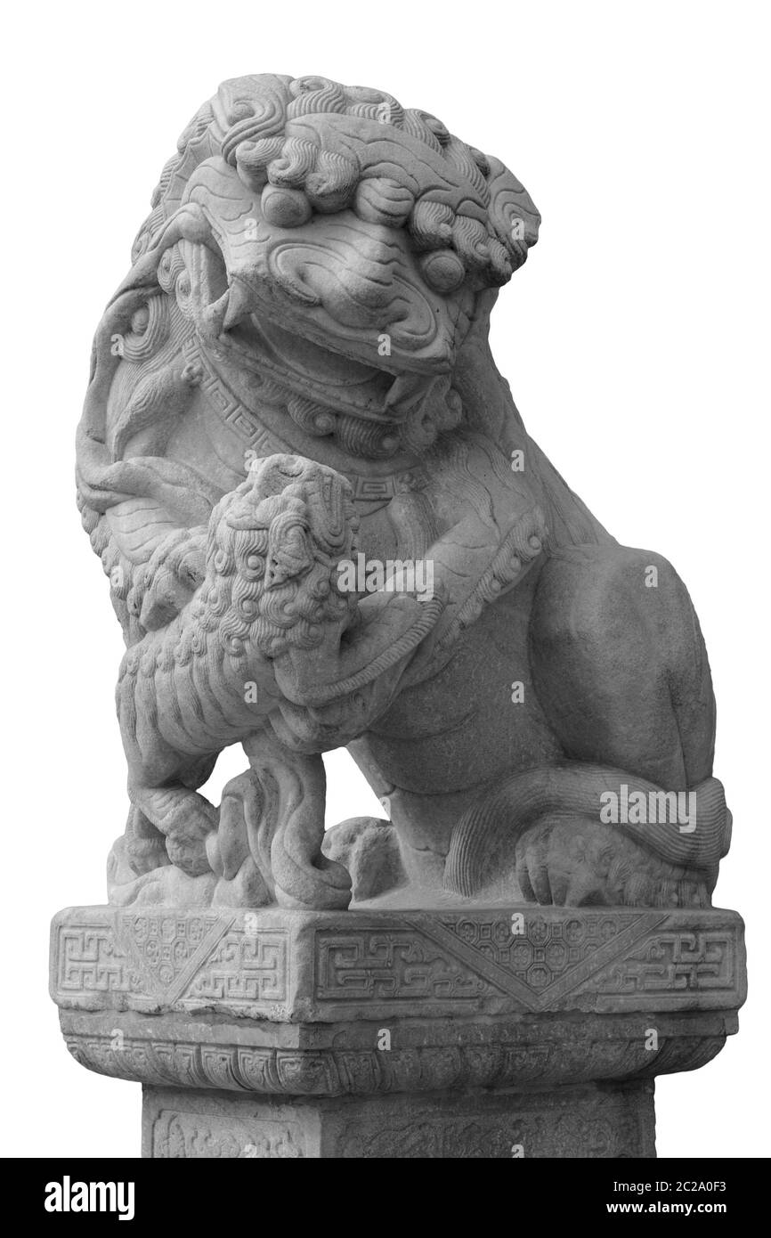 Lion marble face, Chinese Lion, stone carving sculpture, the symbol of Power, by Chinese. Stone