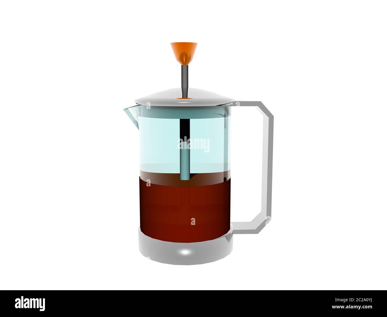 modern coffee pot made of metal and glass with sieve Stock Photo Alamy