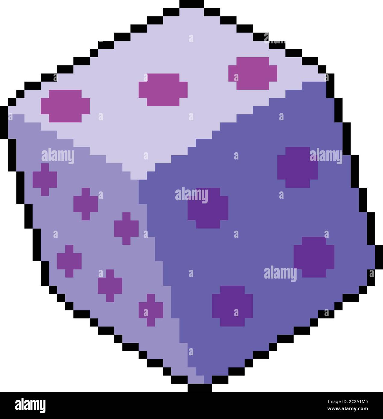 vector pixel art dice roll isolated cartoon Stock Vector Image & Art