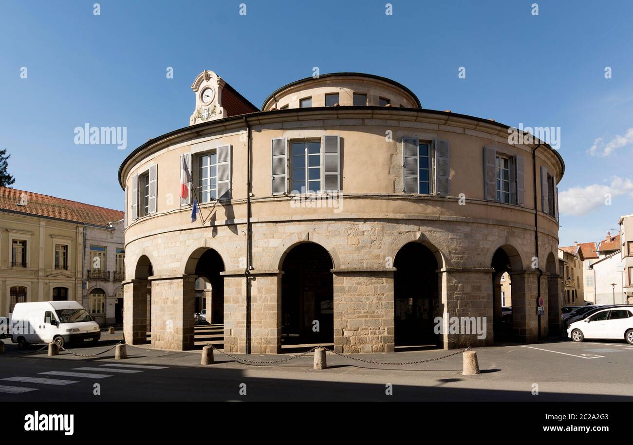 Town hall circular of Ambert. Regional Nature Park of Livradois Forez. Puy de Dôme. Auvergne. France Stock Photo