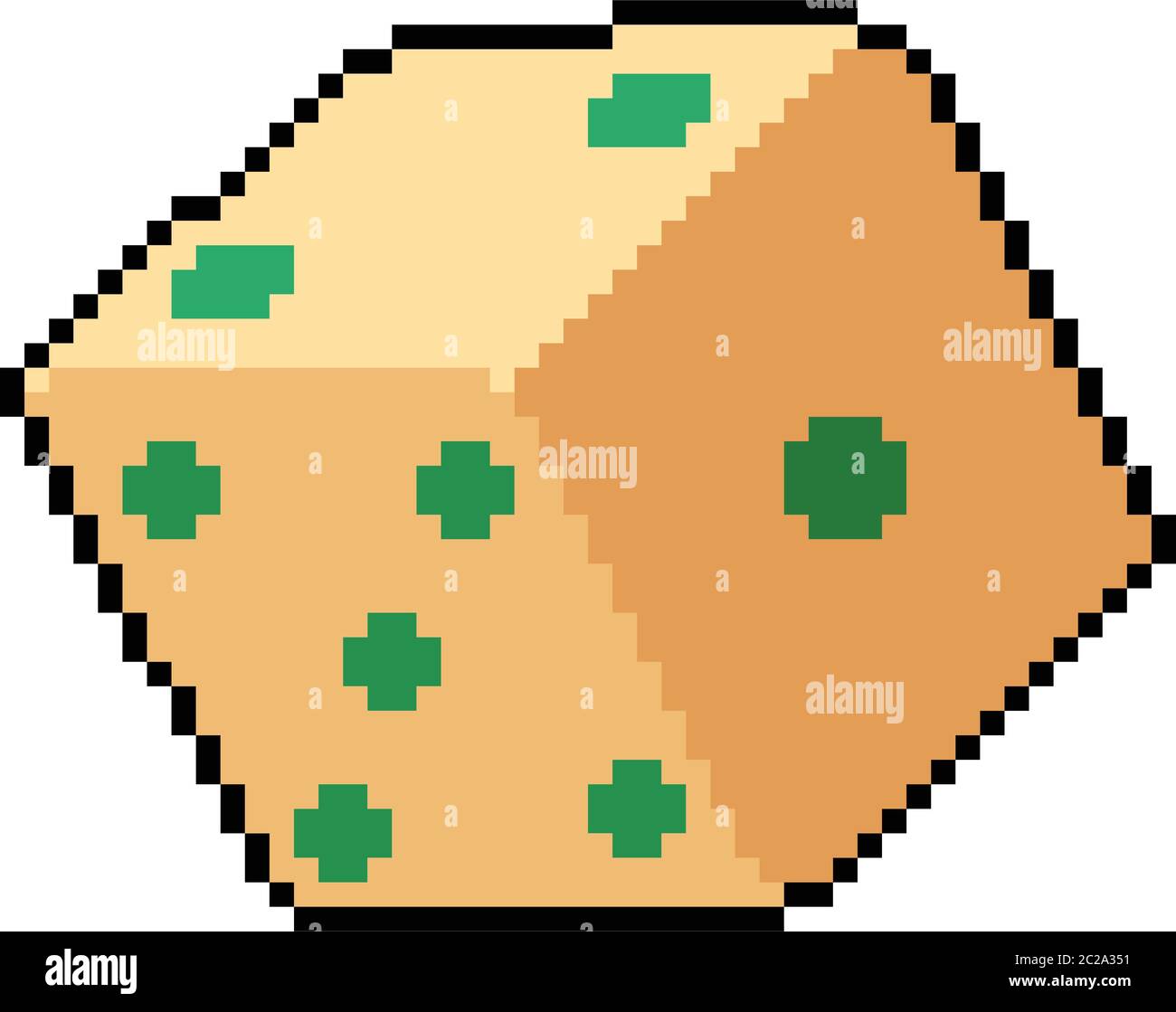 vector pixel art dice roll isolated cartoon Stock Vector Image & Art
