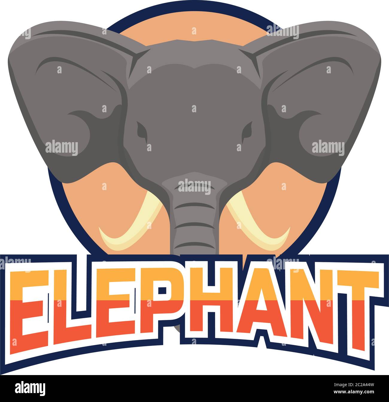 elephant logo isolated on white background, vector illustration Stock Vector