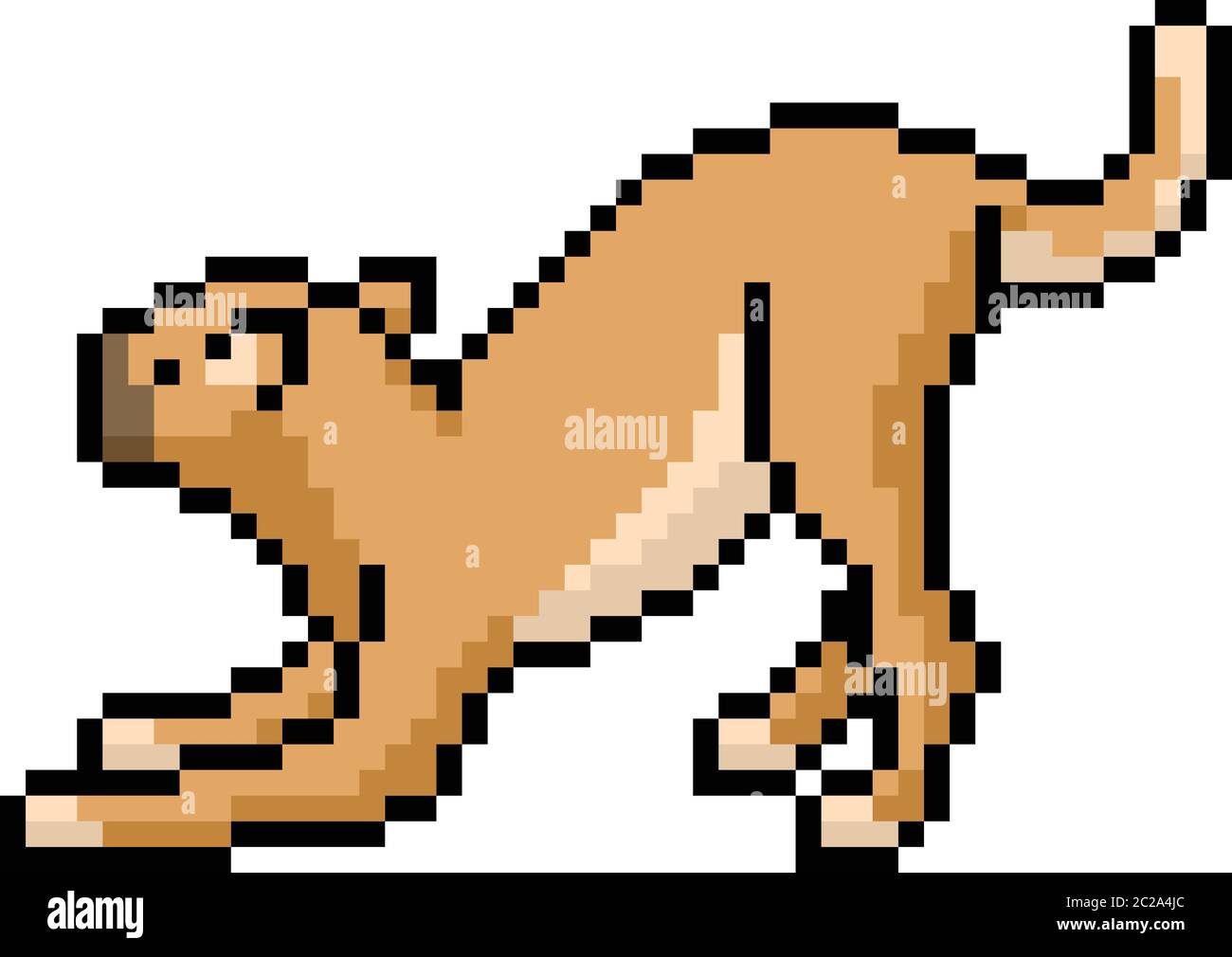 vector pixel art wild cat isolated cartoon Stock Vector Image & Art - Alamy