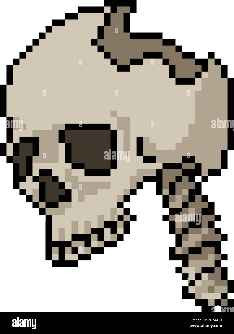 vector pixel art skull isolated cartoon Stock Vector Image & Art - Alamy
