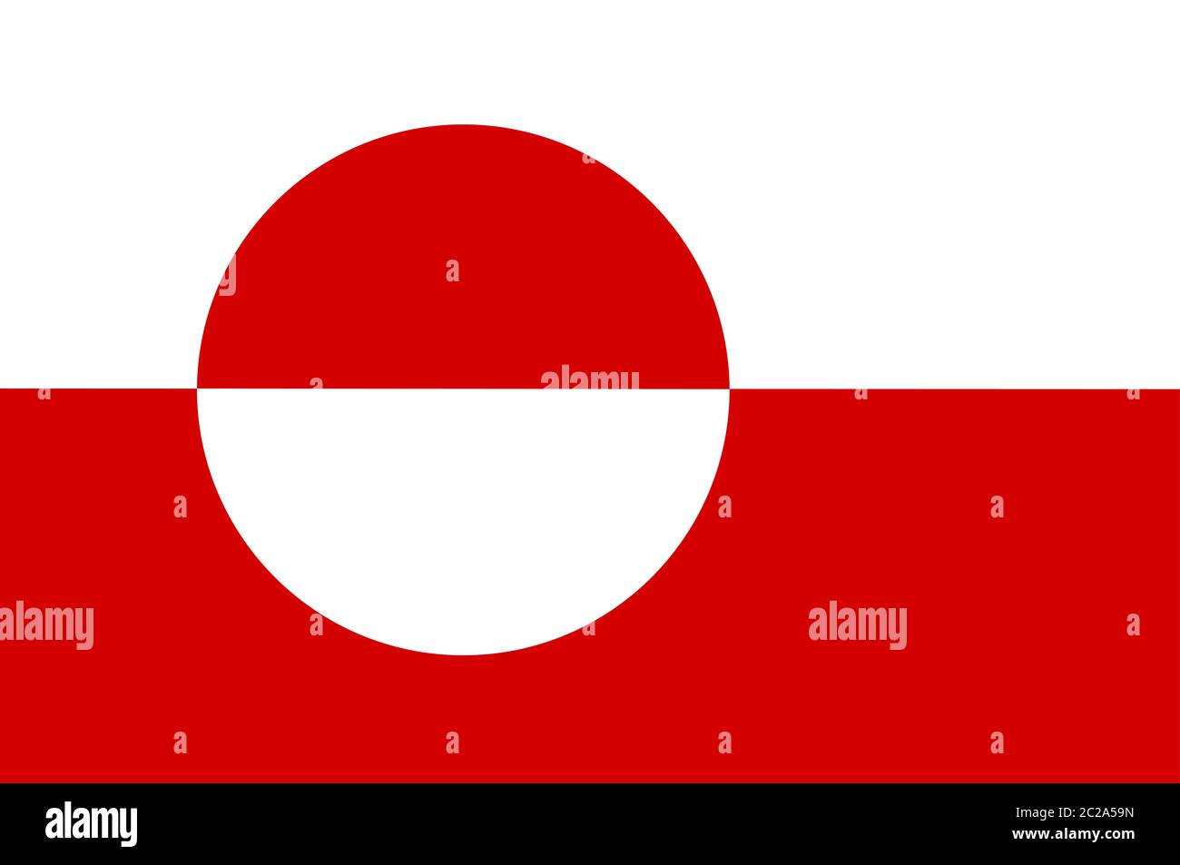 The Greenland national flag of a red and white circle on a red and white  oblong background Stock Photo - Alamy, image size:1300x953