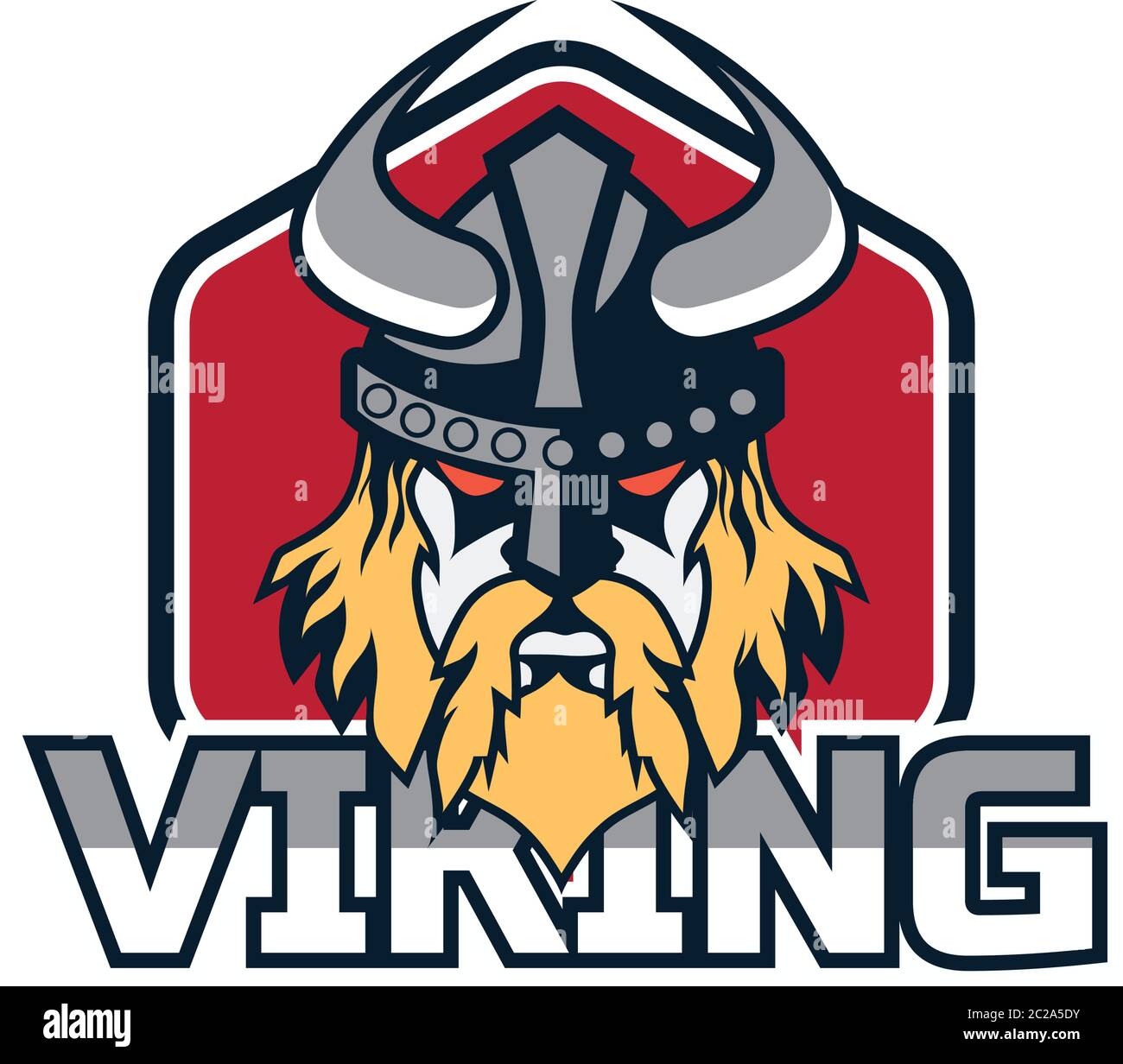 viking warrior logo isolated on white background, vector illustration Stock Vector