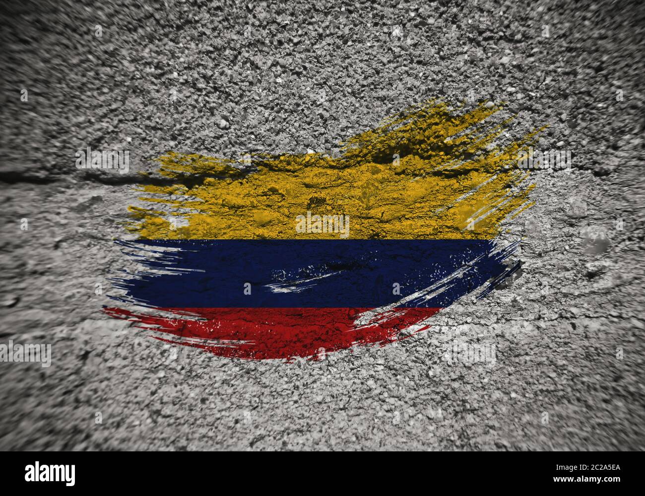 Colombian flag on concrete background, grunge Stock Photo