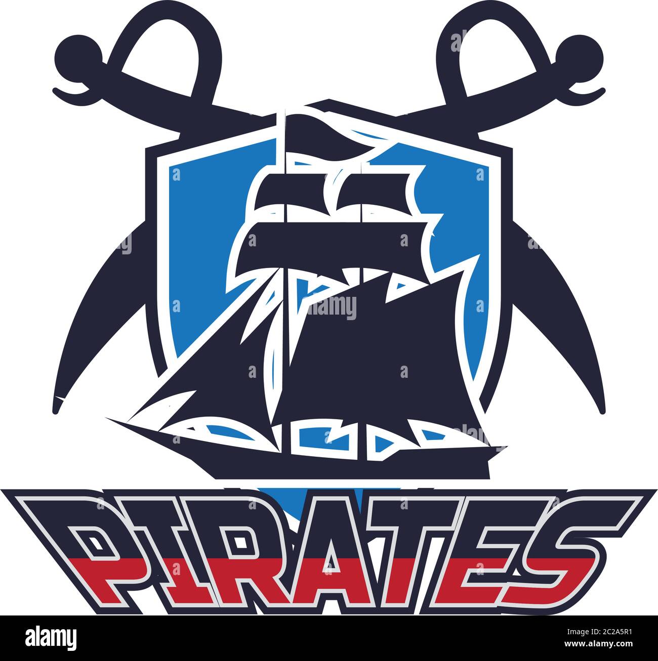 pirates skull icon isolated on white background, vector illustration Stock Vector
