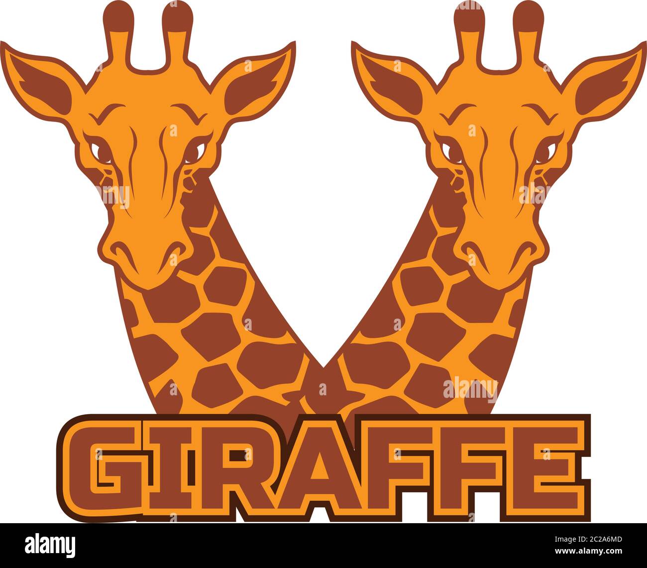 giraffe logo isolated on white background, vector illustration Stock Vector