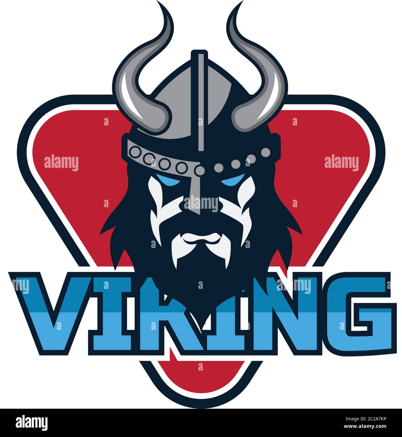 viking warrior logo isolated on white background, vector illustration Stock Vector