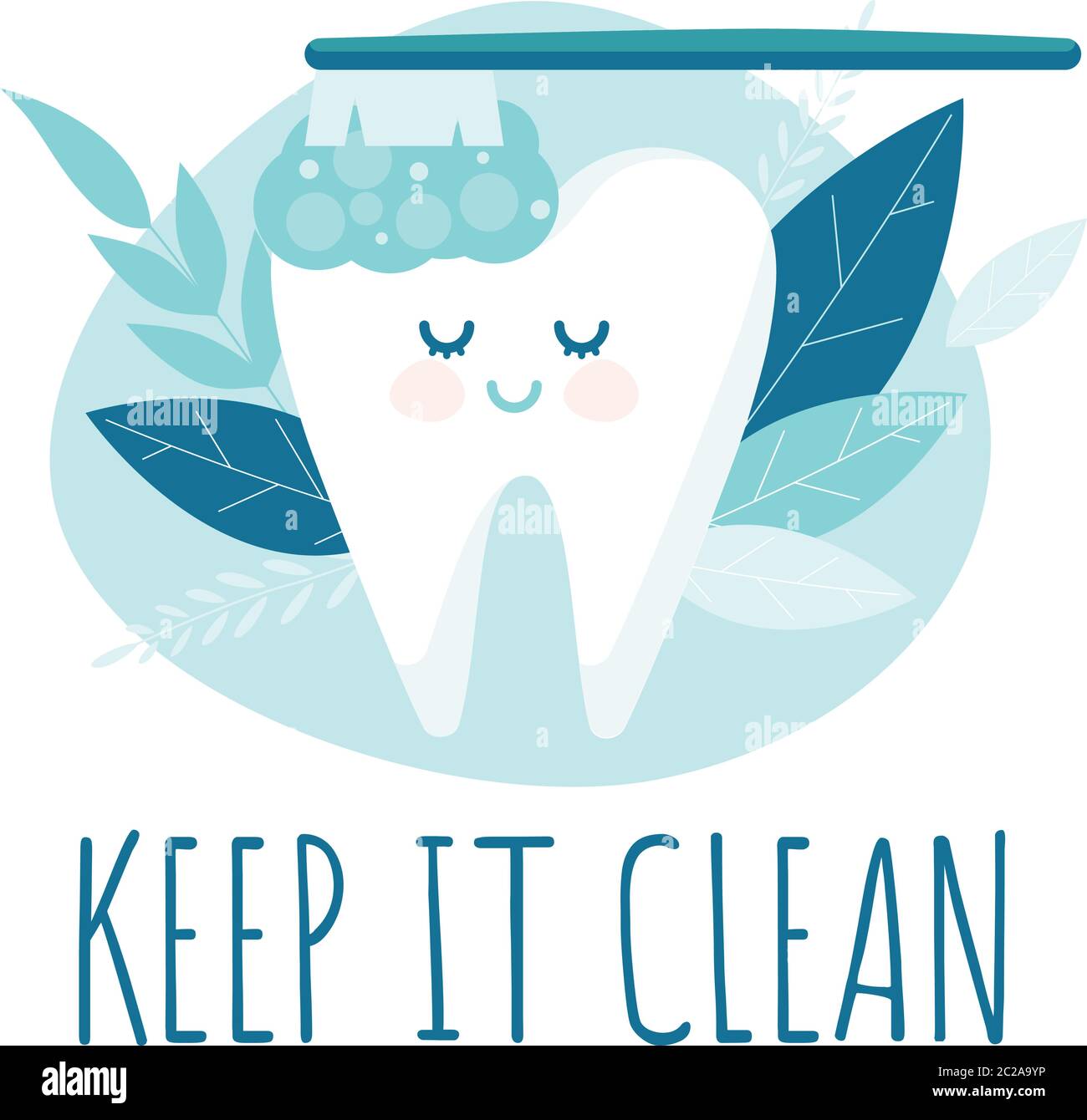 Dental care. Brush Healthy tooth. Oral dental hygiene. Cute cartoon vector  Concept Stock Vector Image & Art - Alamy