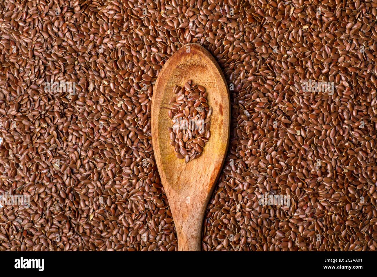 CloseUp of Flaxseed on Wooden Spoon Stock Photo Alamy