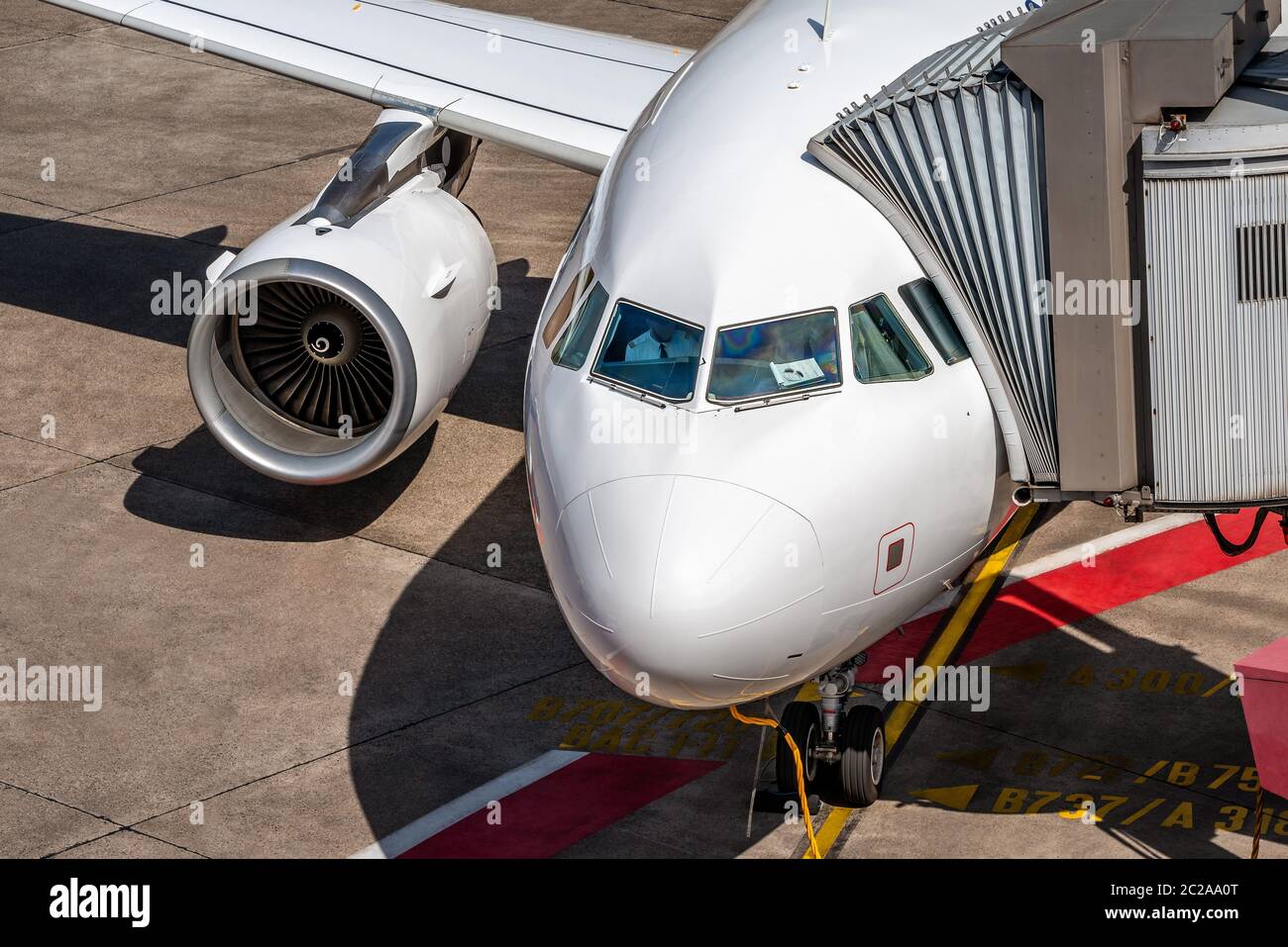 cockpit of an modern aircraft Stock Photo