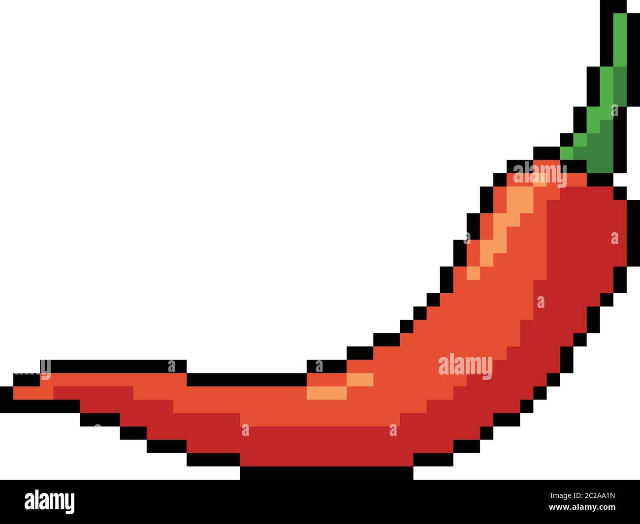 vector pixel art chilli isolated cartoon Stock Vector Image & Art - Alamy
