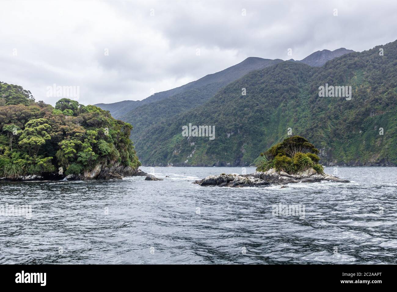 Doubtful Sound Fiordland National Park Impressions New Zealand Stock Photo