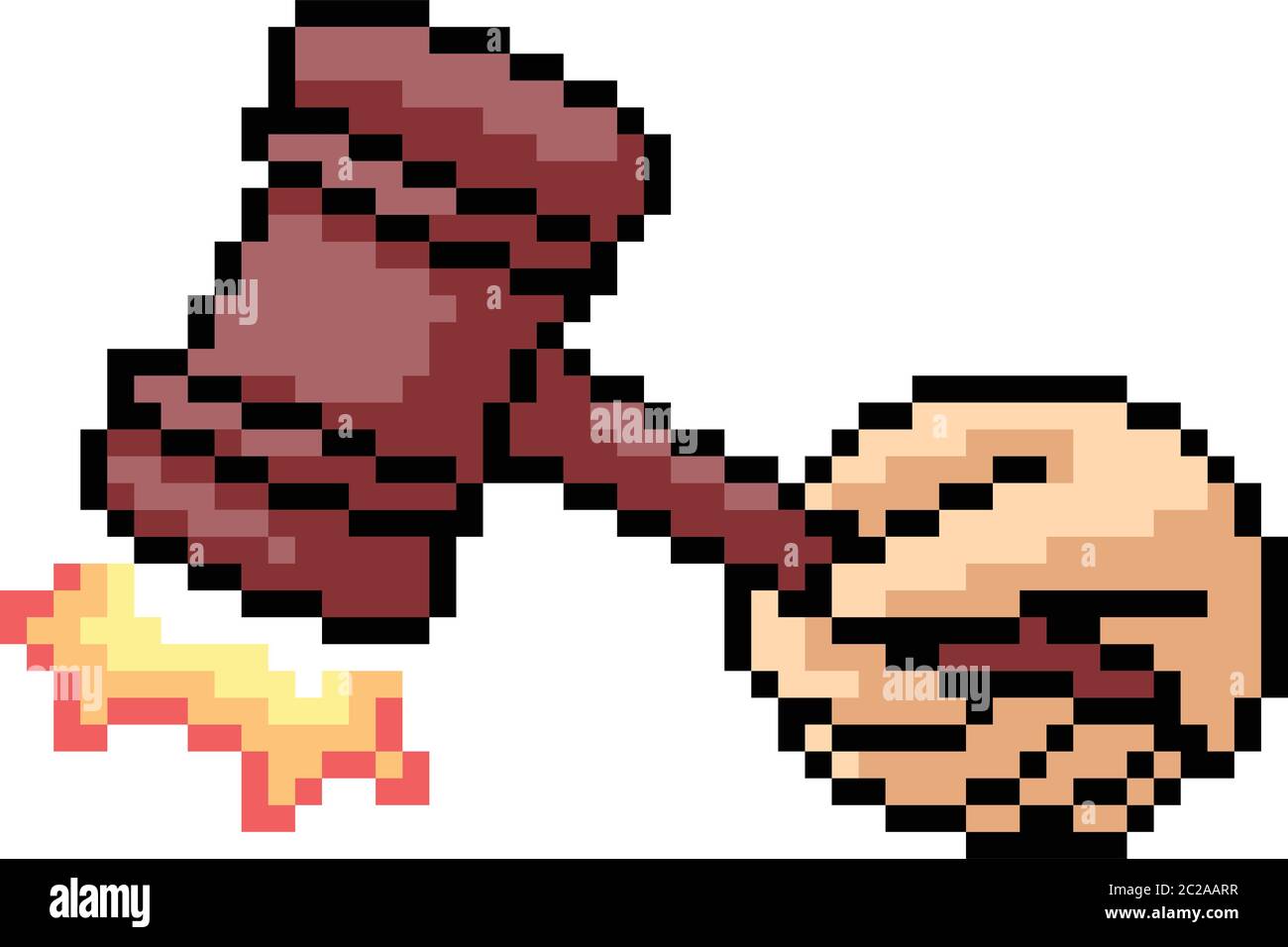 vector pixel art judge hammer isolated cartoon Stock Vector Image & Art