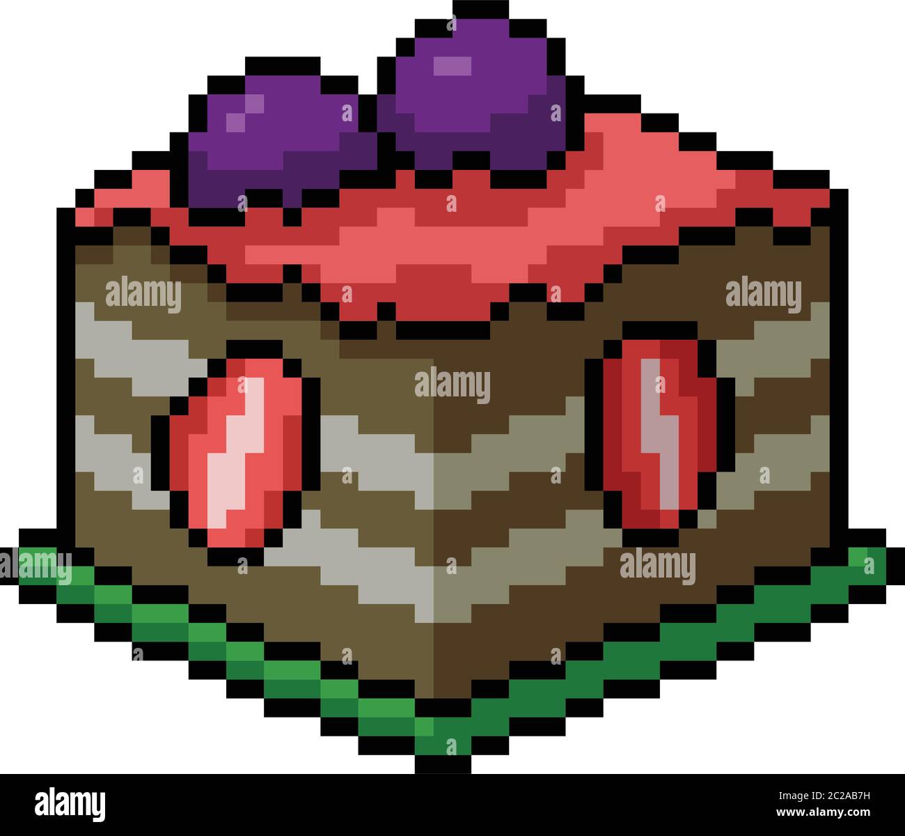 Vector Pixel Art Fancy Cake Snack Isolated Cartoon Stock Vector Image Art Alamy
