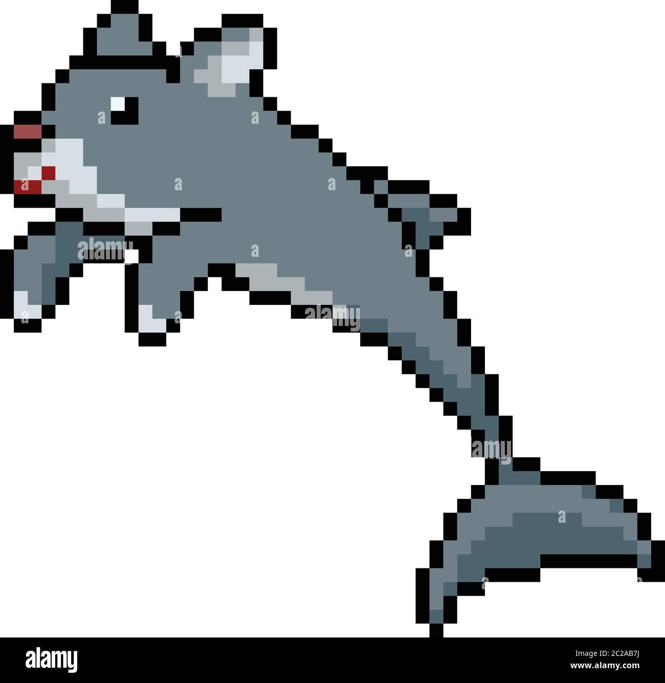 vector pixel art cat dolphin isolated cartoon Stock Vector Image & Art -  Alamy