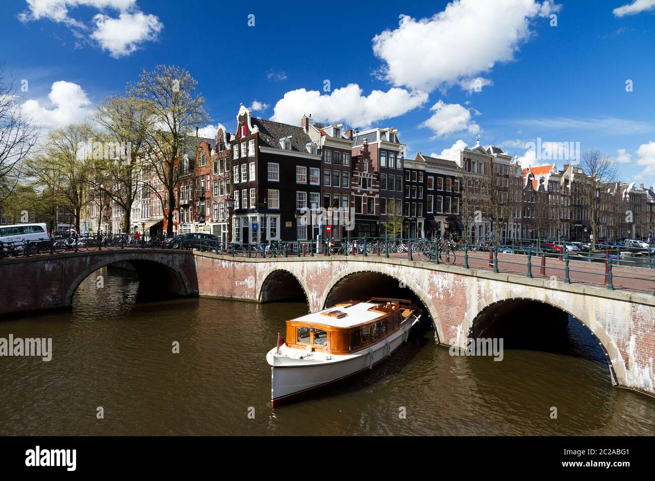 Beautiful cityscape view of Amsterdam, the Netherlands, in summer Stock Photo