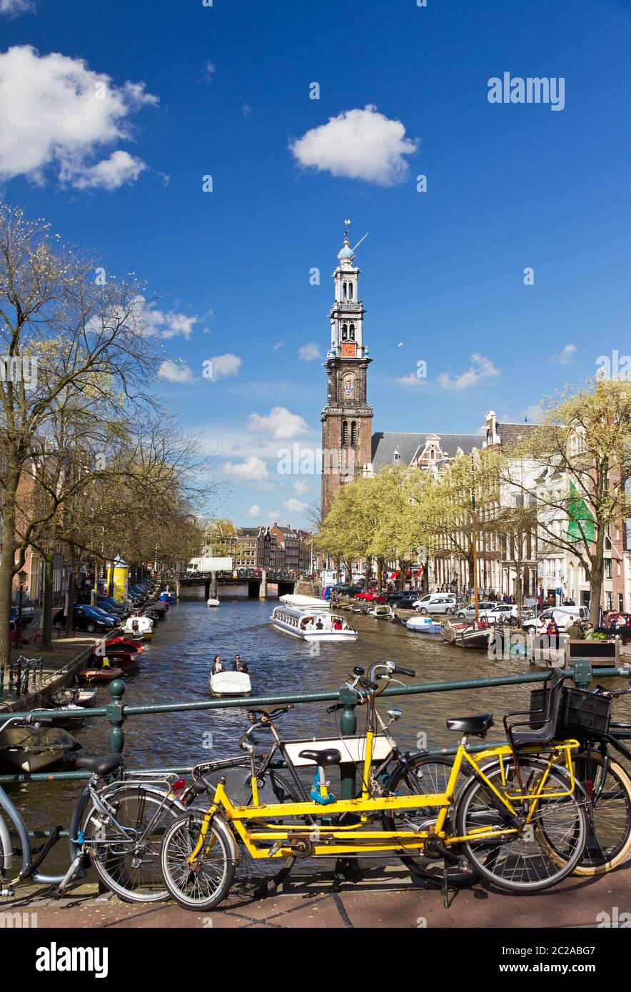 Beautiful cityscape view of Amsterdam, the Netherlands, in summer Stock Photo