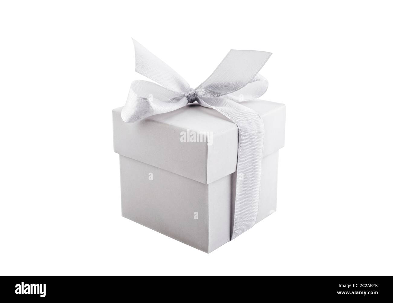 Small white present box isolated on white background Stock Photo