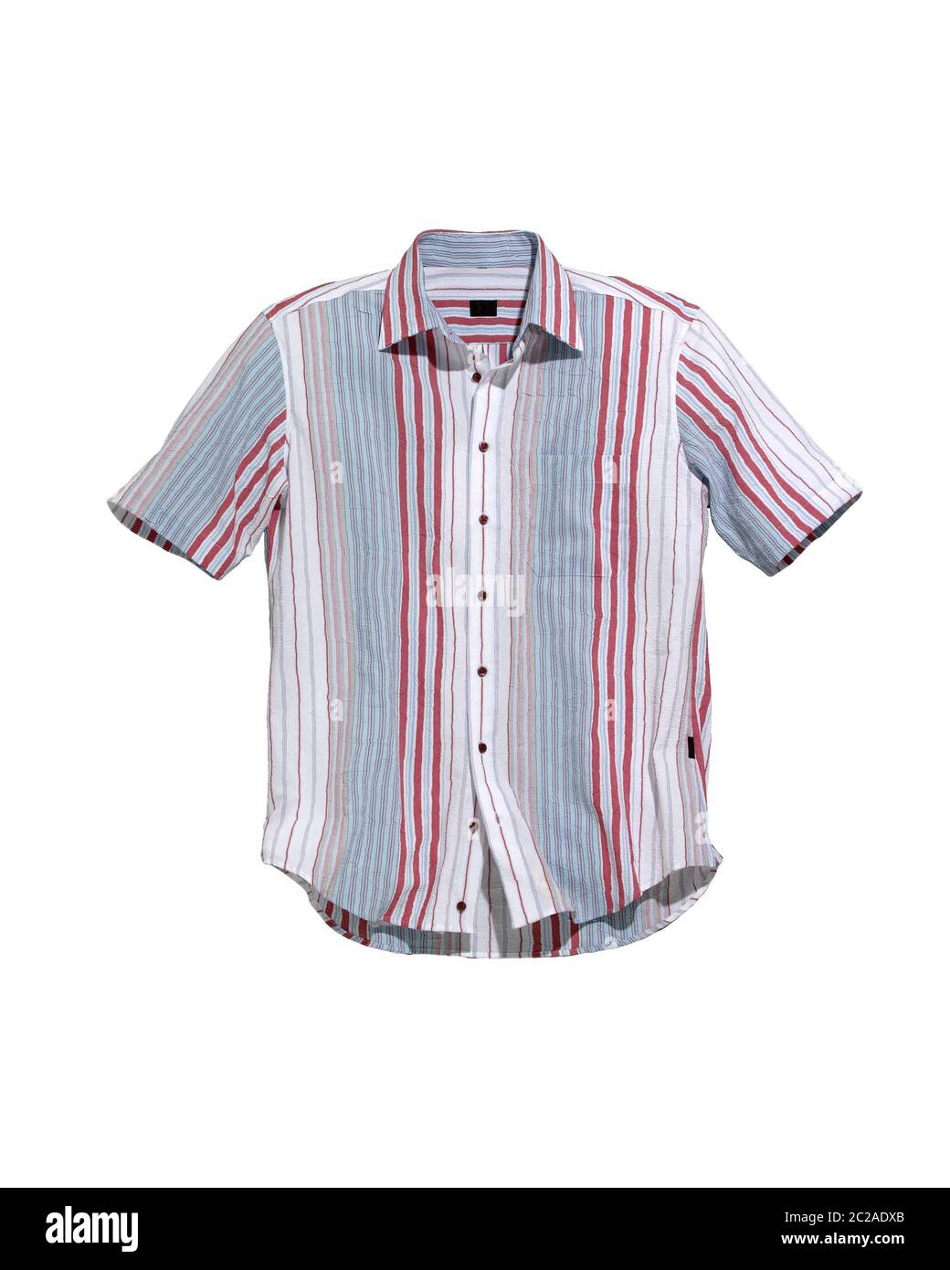 short sleeve shirt striped isolated on white Stock Photo