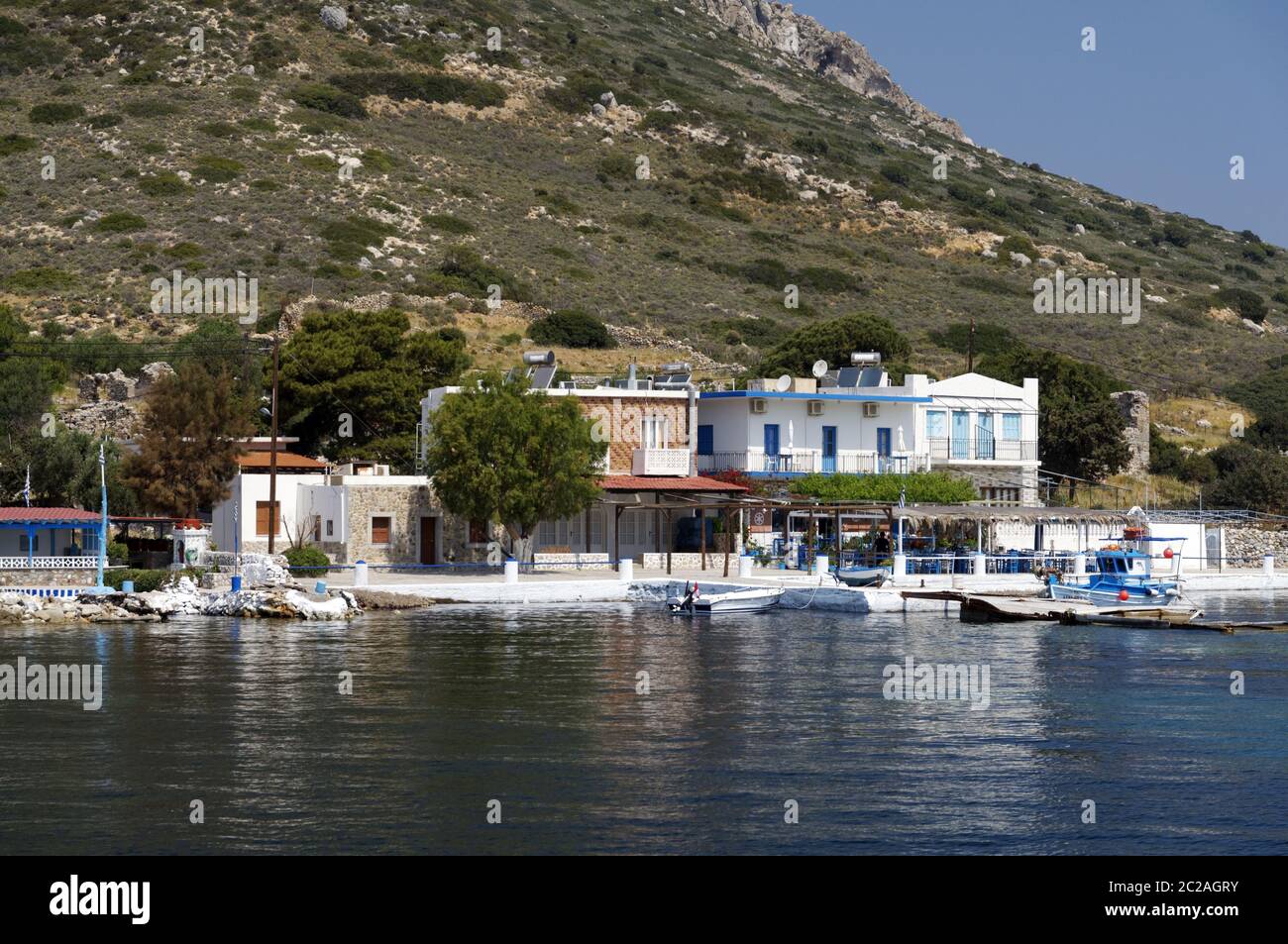 View of Telendos Island, Kalymnos, Dodecanese Islands, Greece. Stock Photo