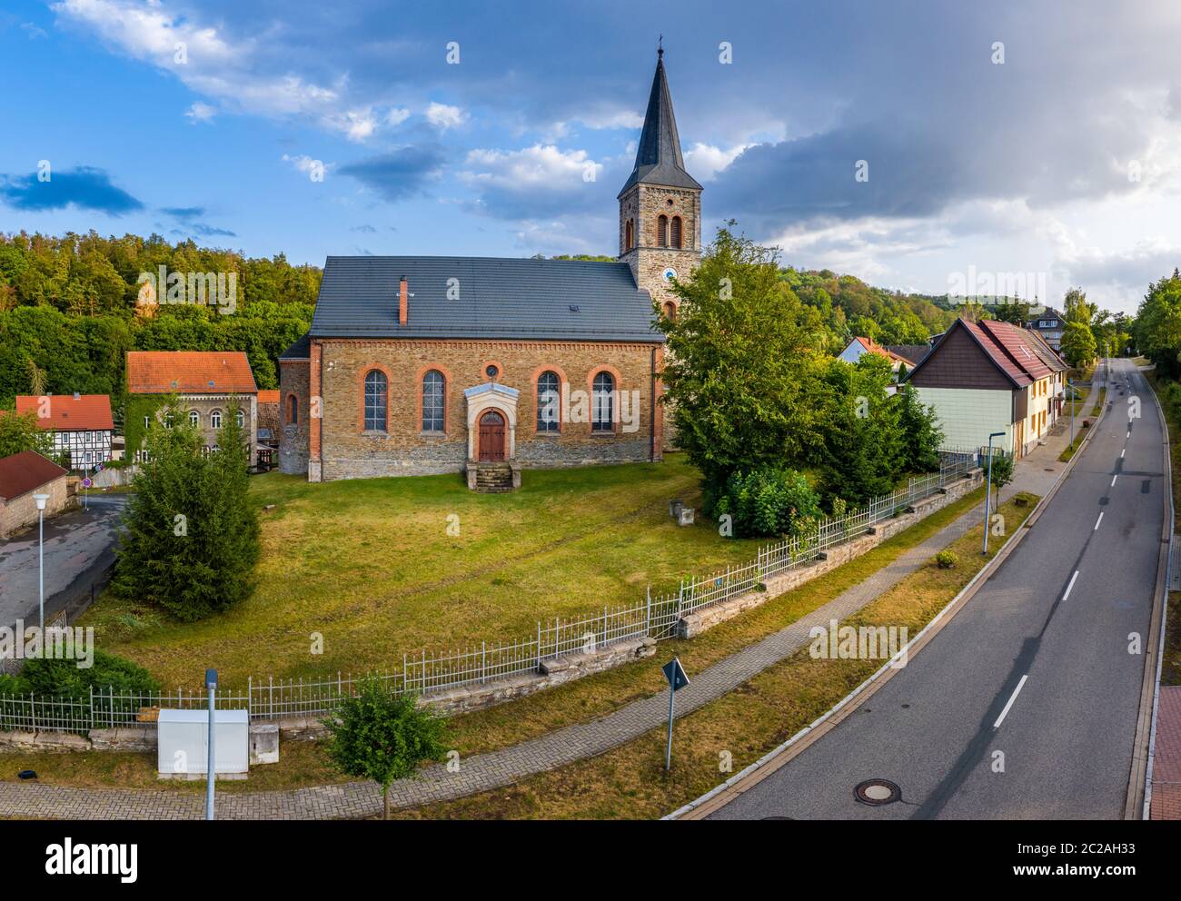 Güntersberge Church in the Selketal Harz Valley Stock Photo