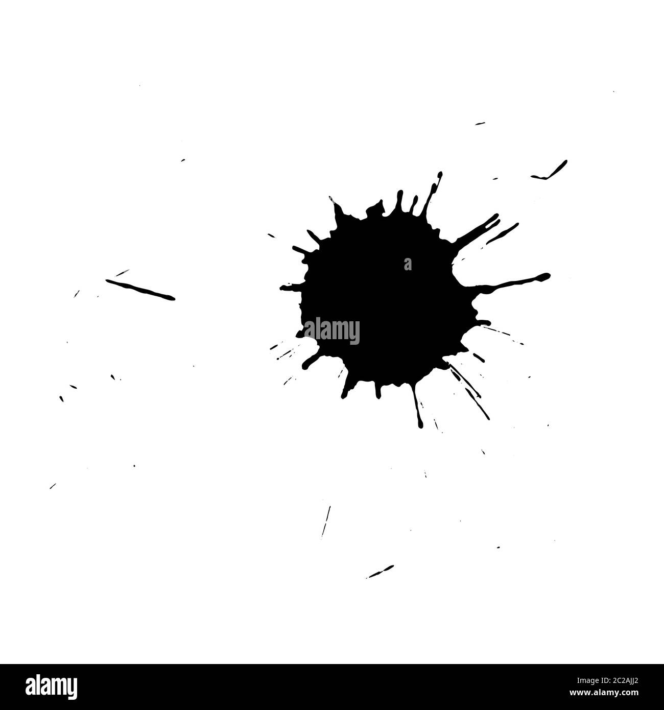 Ink black blot. Abstract stain. Isolate on a white background. Stock Vector