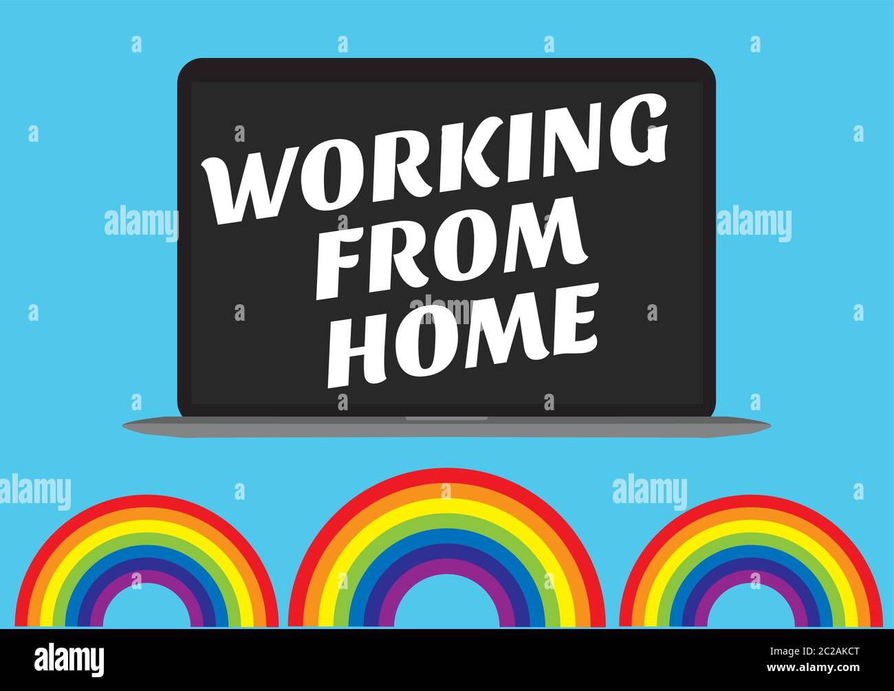 Working from home rainbow laptop vector Stock Vector Image & Art Alamy