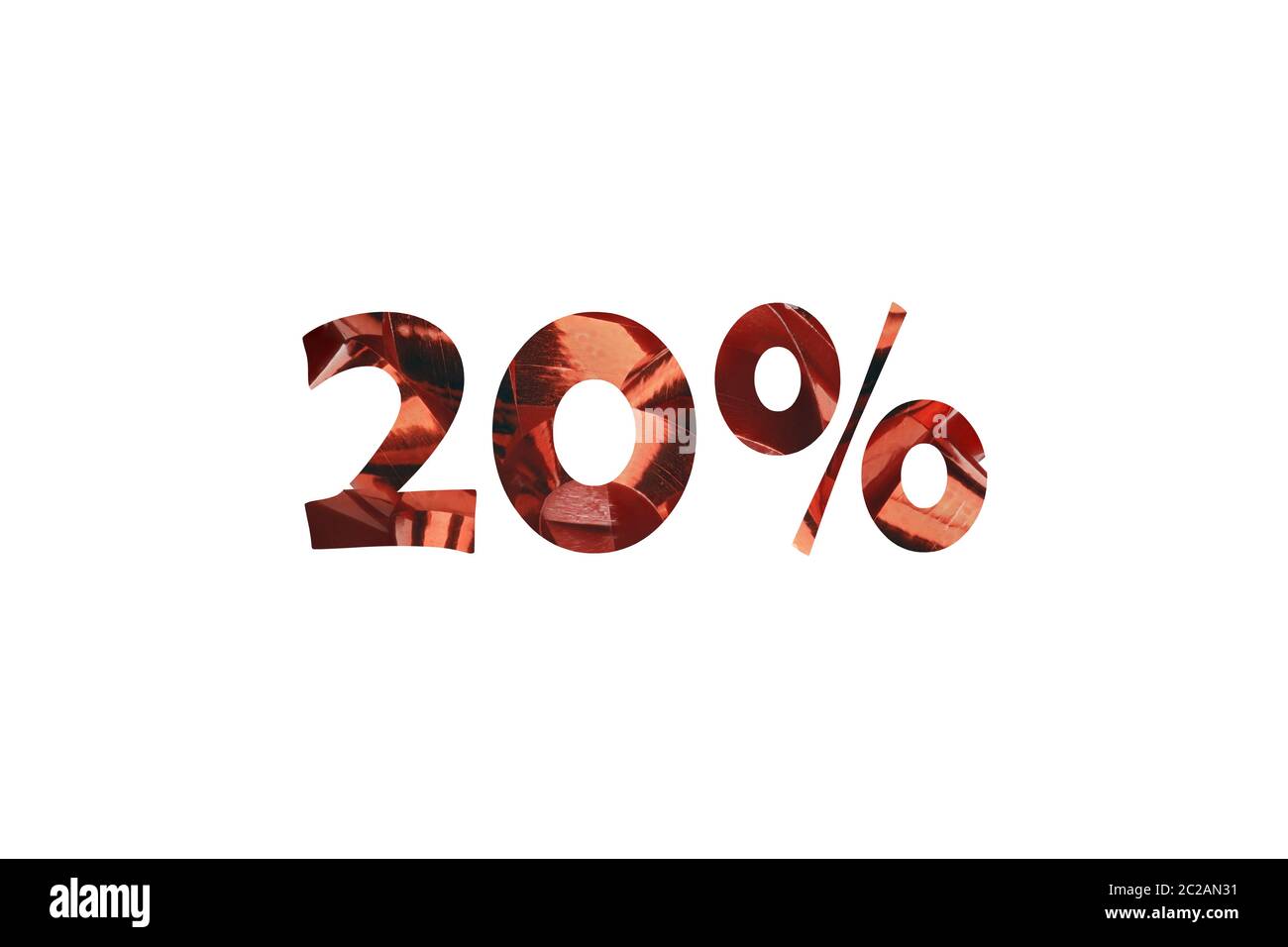 20 percent cut out symbolic illustration with lettering 20 percent from ...